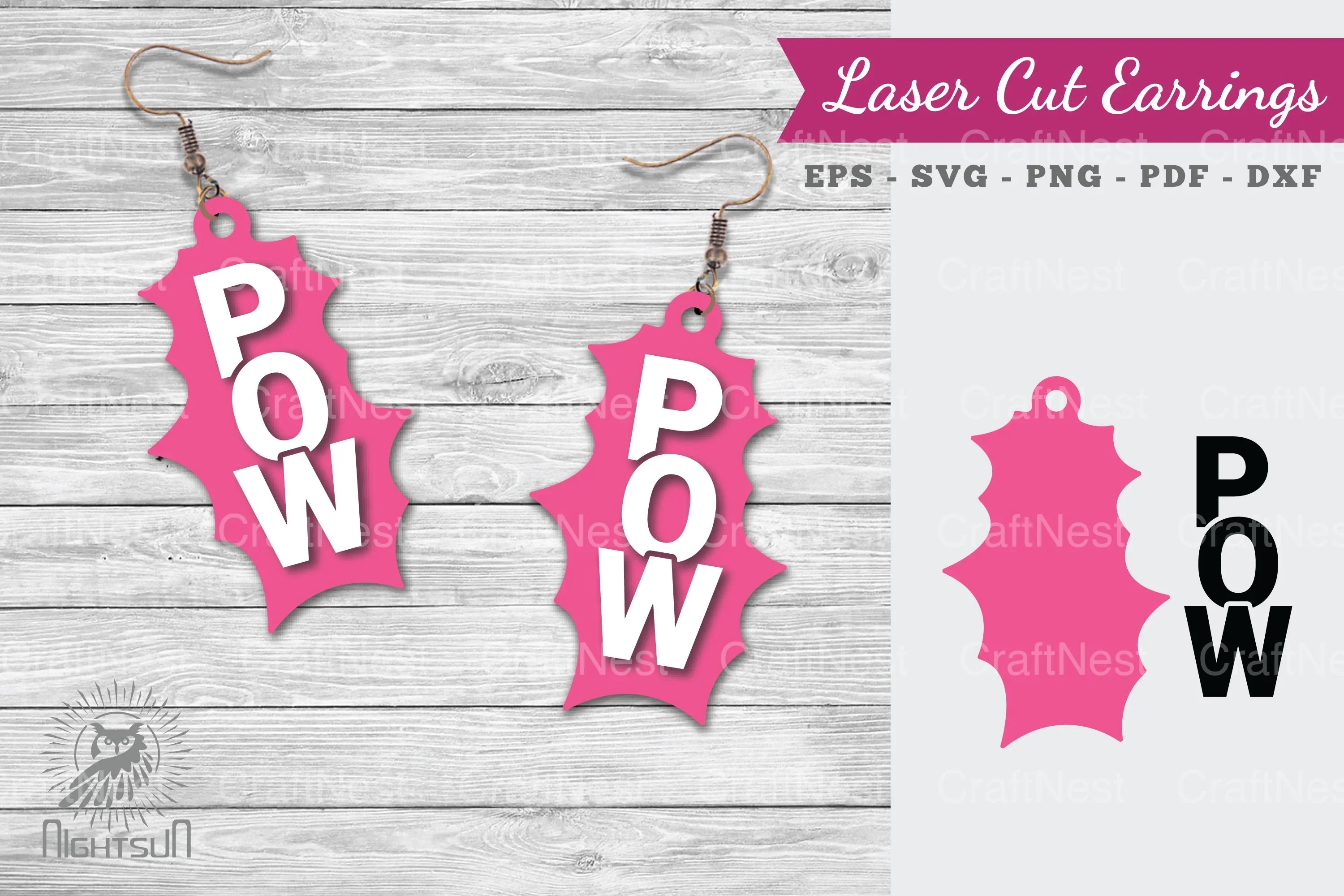 Pow Laser Cut Earrings Clipart Bundle - CraftNest - Digital Crafting and Art