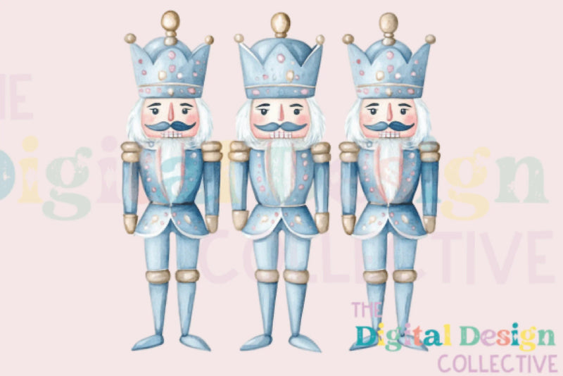 Preppy Chinoiserie Blue Nutcracker Clipart Bundle - CraftNest - Digital Crafting and Art
