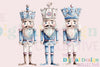 Preppy Chinoiserie Blue Nutcracker Clipart Bundle