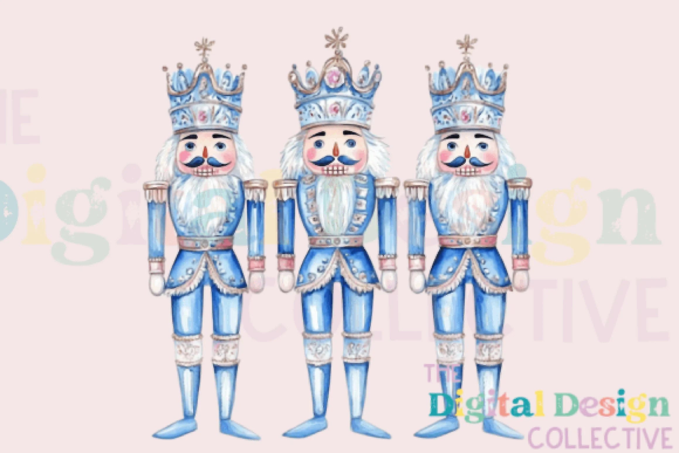 Preppy Chinoiserie Blue Nutcracker Clipart Bundle - CraftNest - Digital Crafting and Art