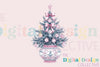 Preppy Chinoiserie Christmas Tree Clipart Bundle