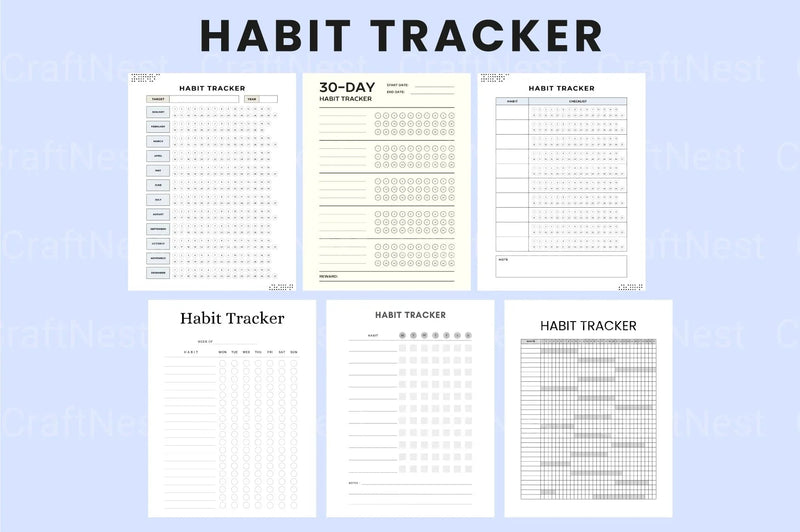 Effective Habit Tracker for Daily Success - CraftNest - Digital Crafting and Art