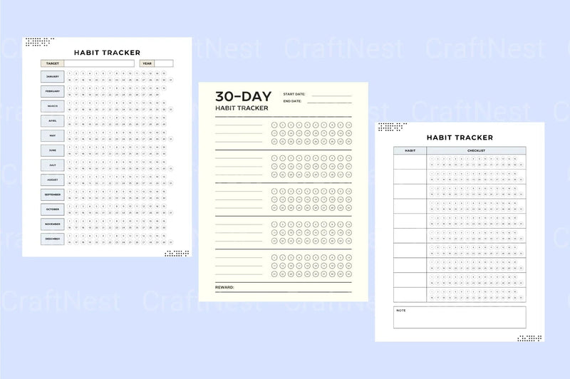 Effective Habit Tracker for Daily Success - CraftNest - Digital Crafting and Art