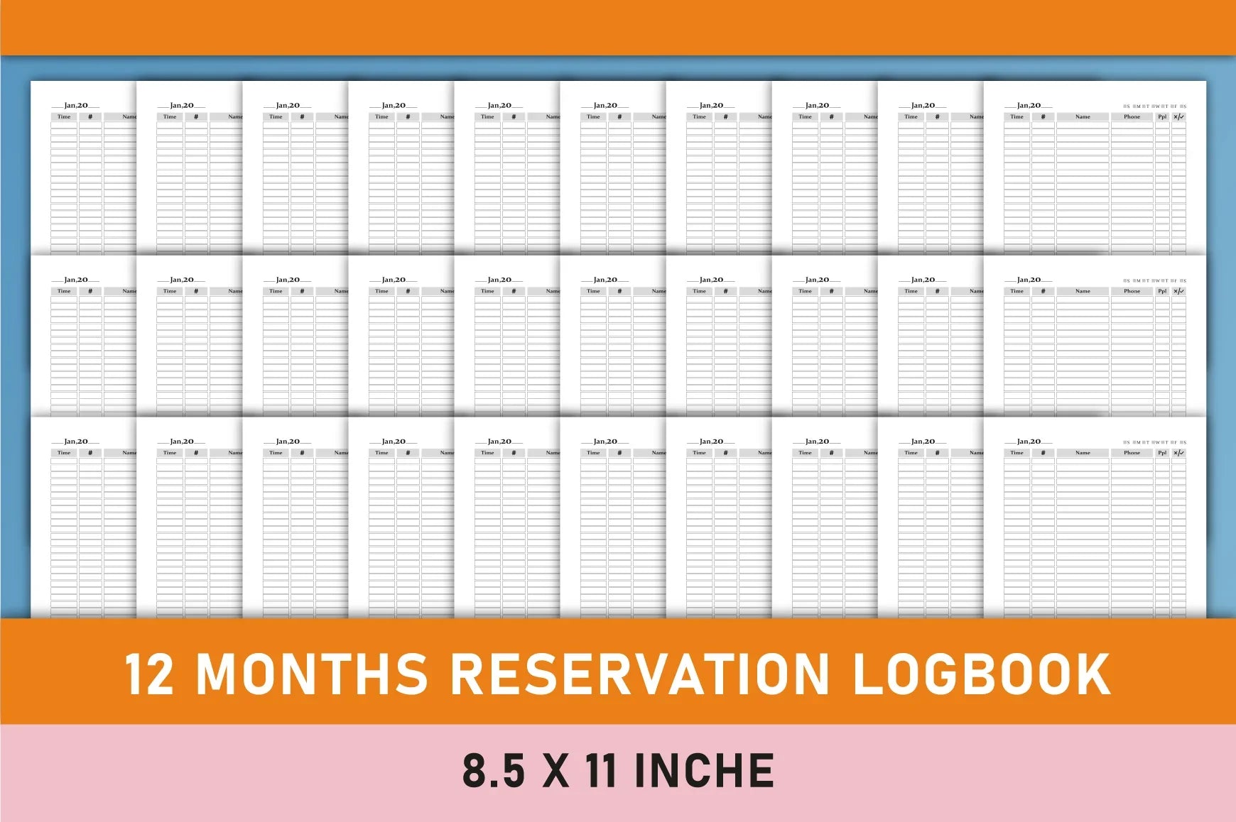 Restaurant Reservation Logbook Planner - CraftNest - Digital Crafting and Art