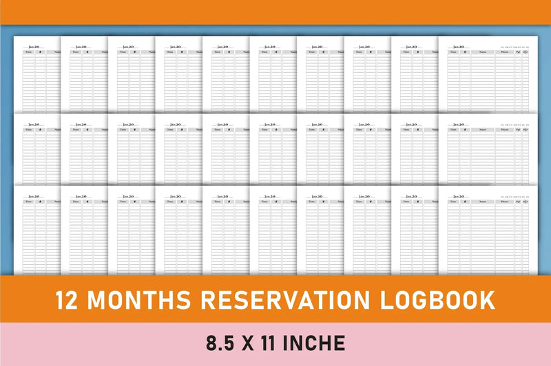 Restaurant Reservation Logbook Planner - CraftNest - Digital Crafting and Art