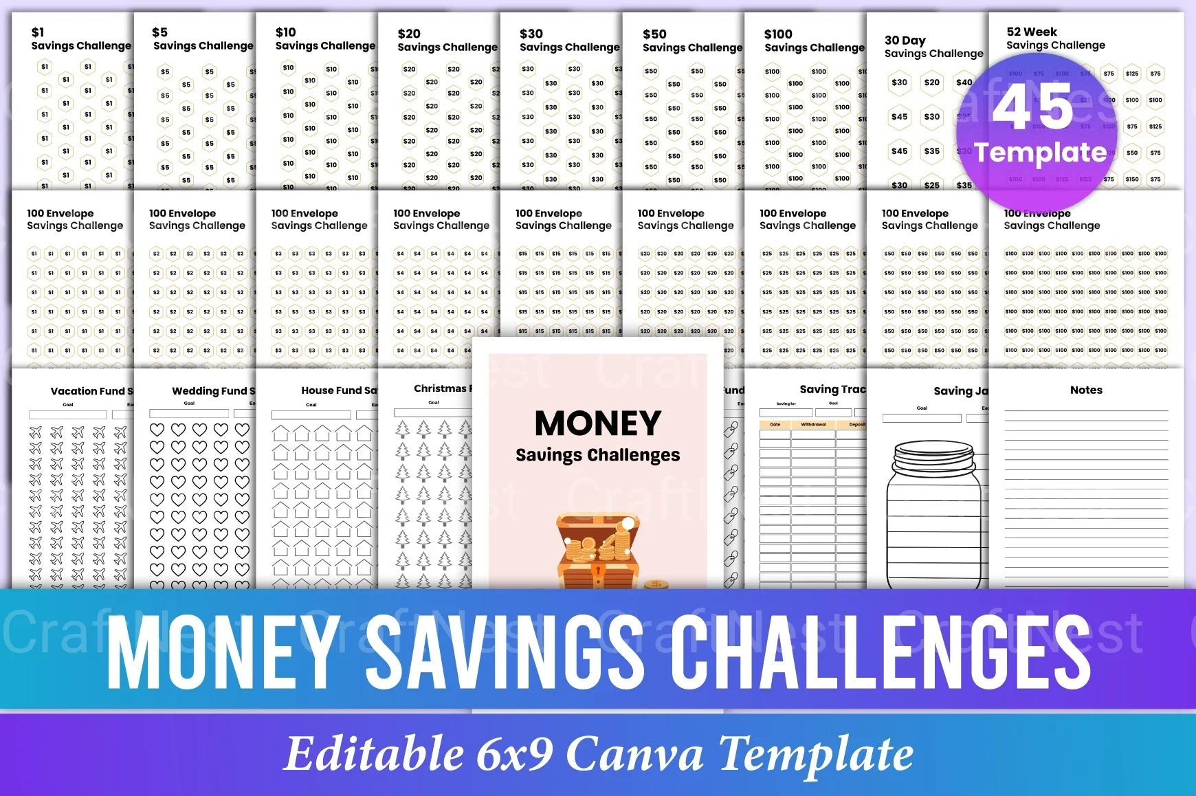 Money Savings Challenges Ideas - CraftNest - Digital Crafting and Art
