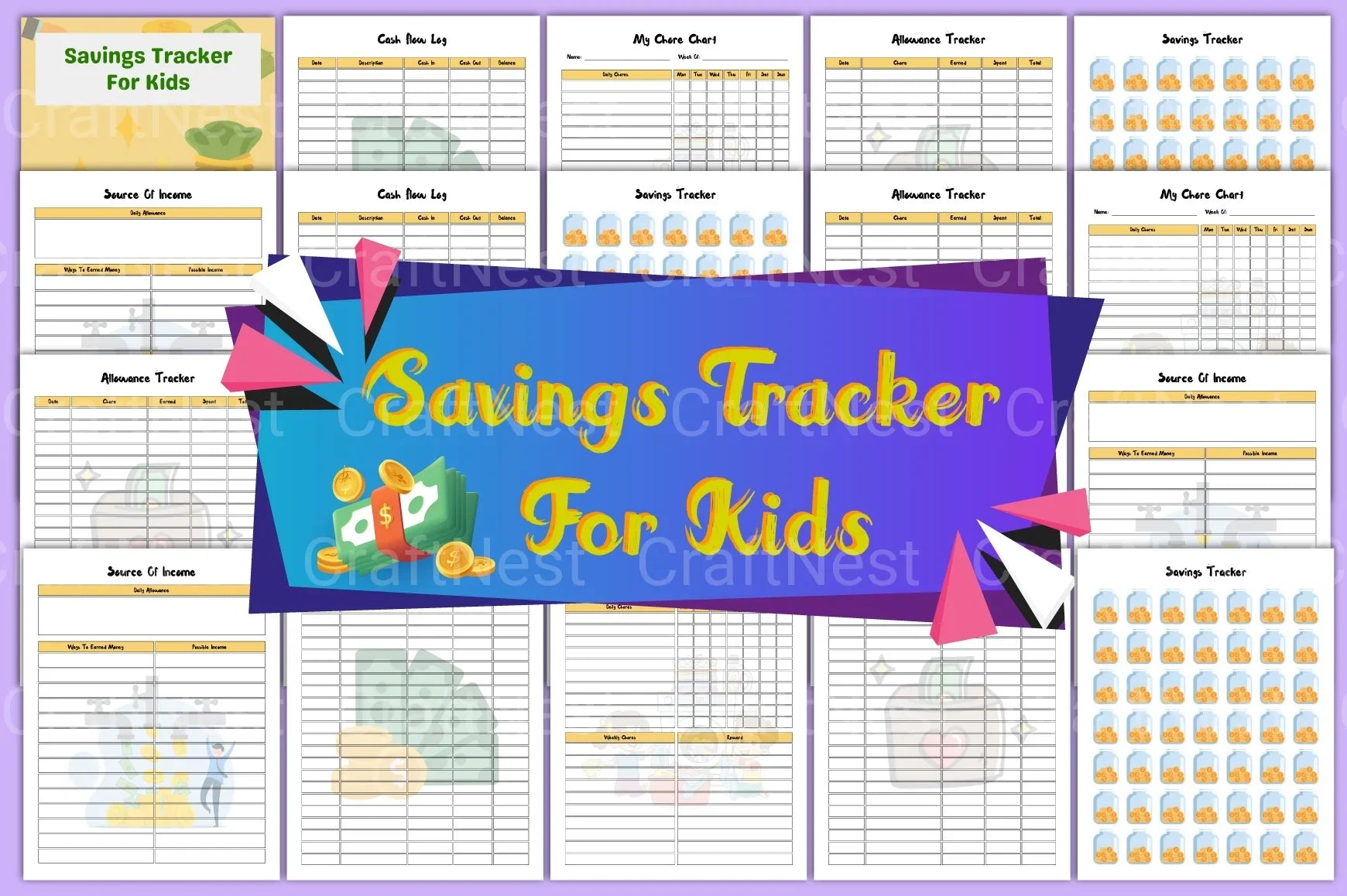 Kids Savings Tracker: Fun & Easy Money Management - CraftNest - Digital Crafting and Art