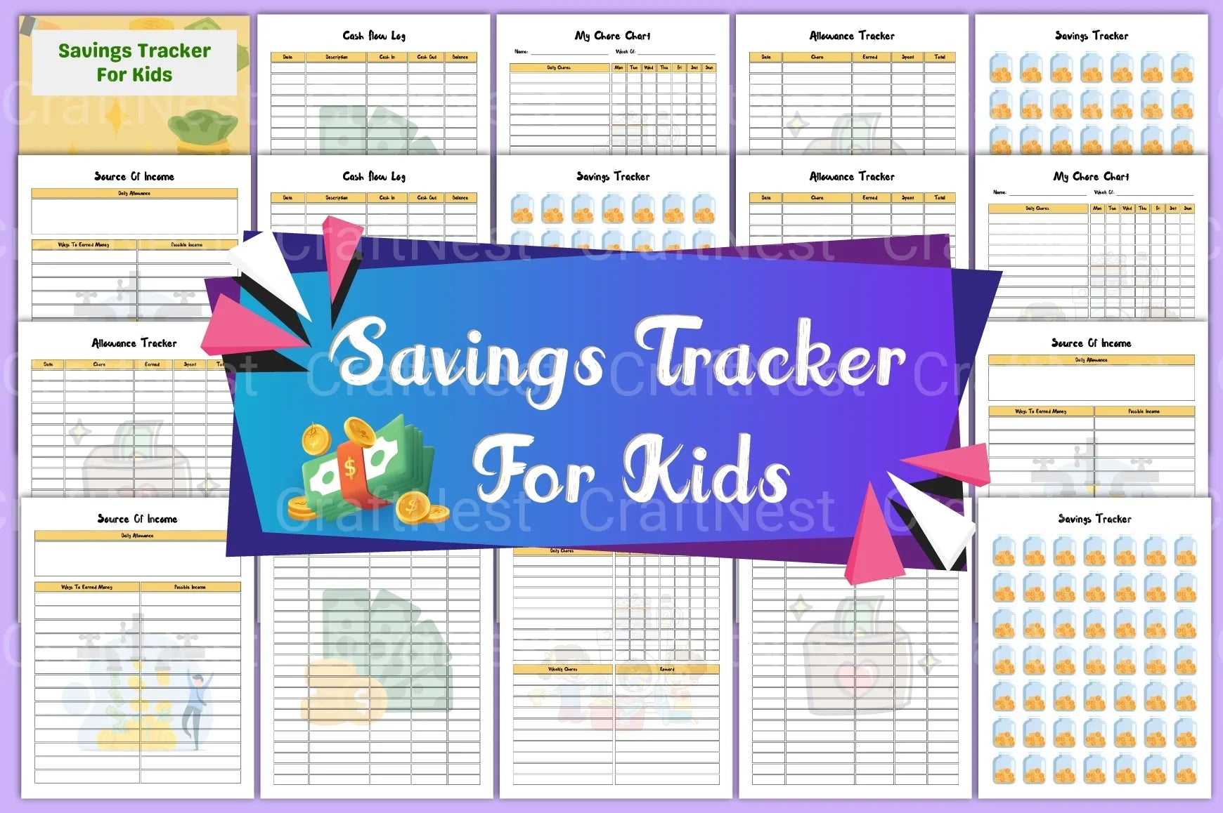 Kids Savings Tracker: Fun & Easy Money Management - CraftNest - Digital Crafting and Art