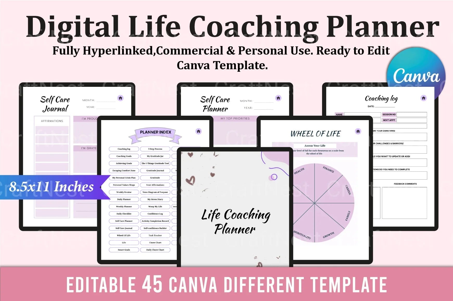 Life Coaching Planner for Personal Growth - CraftNest - Digital Crafting and Art