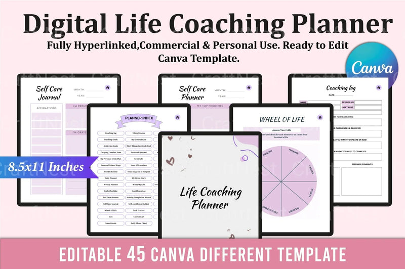 Life Coaching Planner for Personal Growth - CraftNest - Digital Crafting and Art
