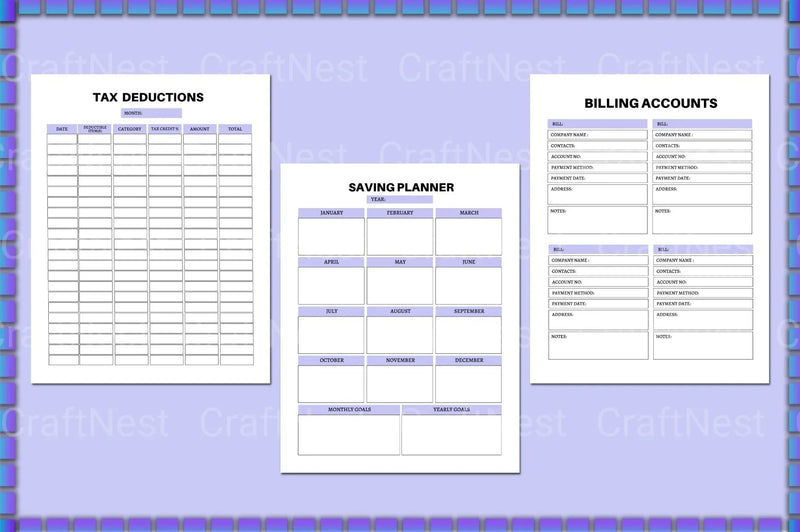 Budget Financial Planner - CraftNest - Digital Crafting and Art