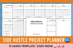 Side Hustle Project Planner Template on Canva - CraftNest - Digital Crafting and Art