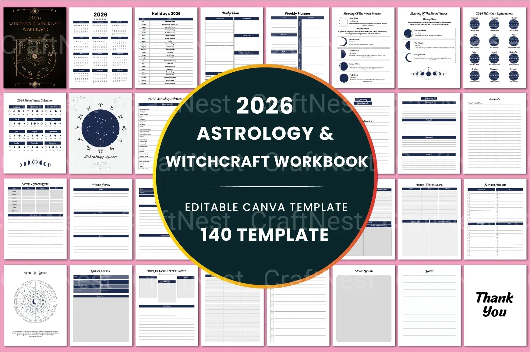 Astrology Witchcraft Workbook for Beginners - CraftNest - Digital Crafting and Art