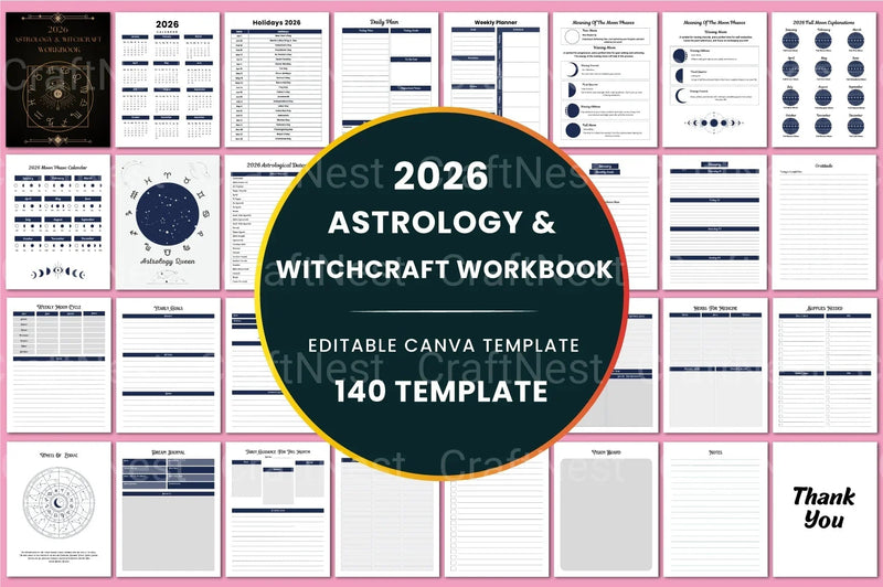 Astrology Witchcraft Workbook for Beginners - CraftNest - Digital Crafting and Art