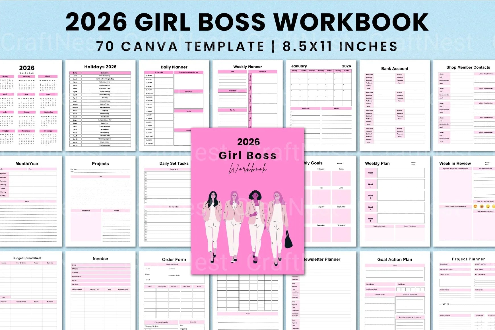 Girl Boss Workbook: Empower Your Journey - CraftNest - Digital Crafting and Art
