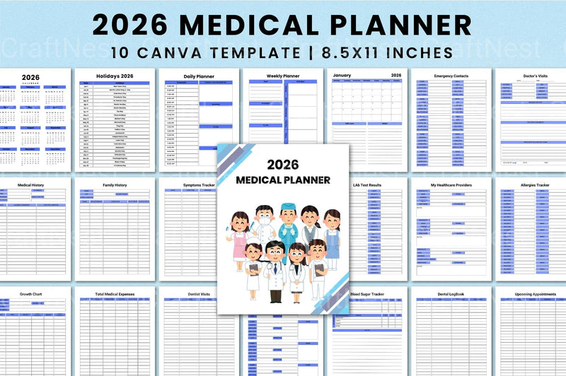 Medical Planner Template - CraftNest - Digital Crafting and Art
