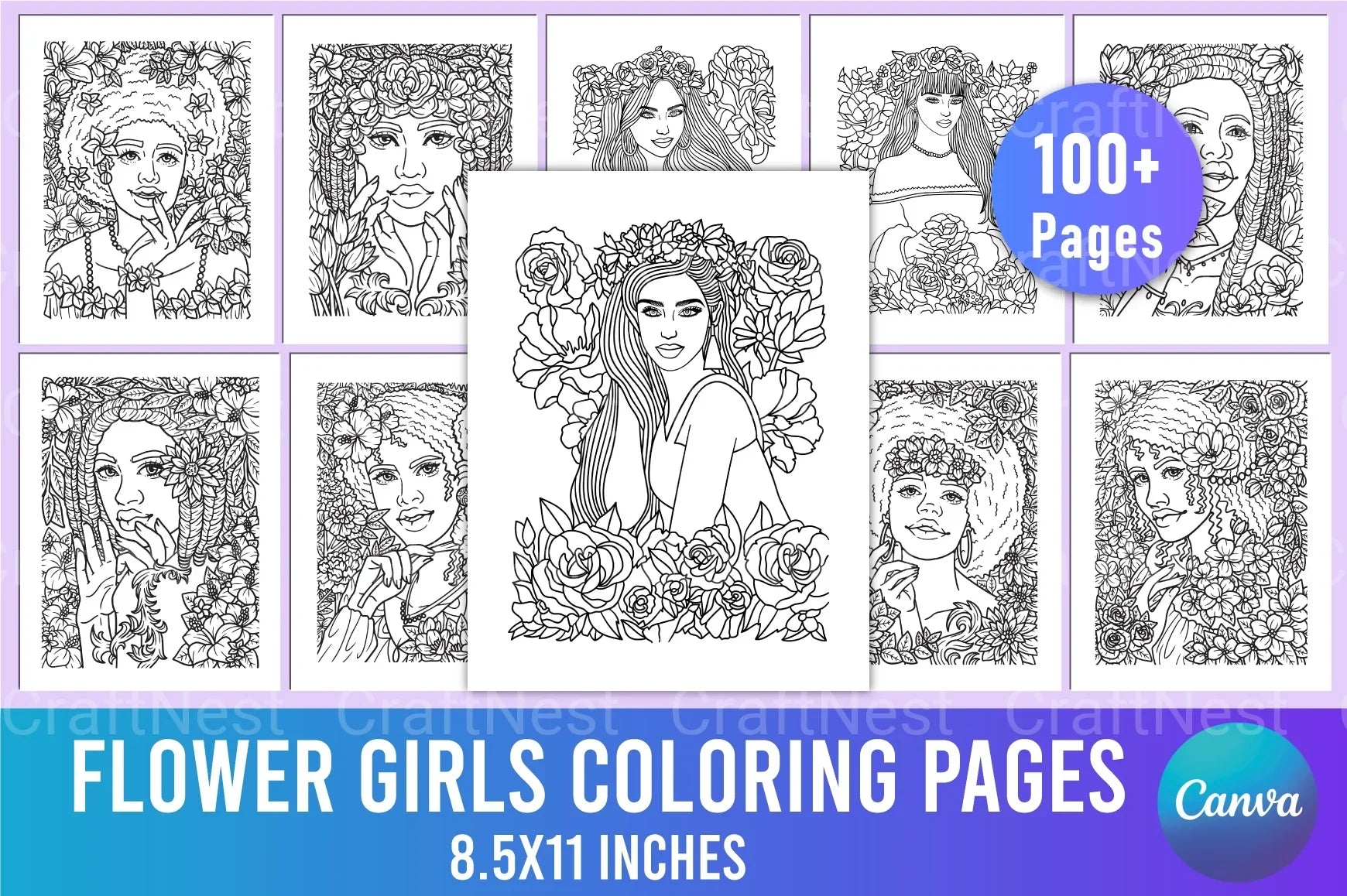 Flower Girl Coloring Page - CraftNest - Digital Crafting and Art