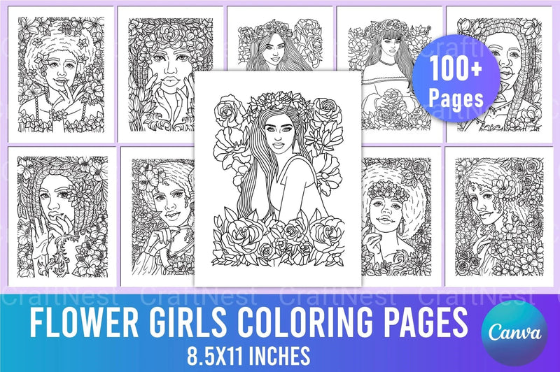 Flower Girl Coloring Page - CraftNest - Digital Crafting and Art