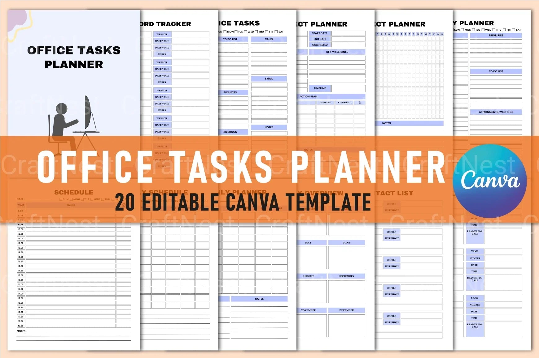 Office Tasks Planner - CraftNest - Digital Crafting and Art