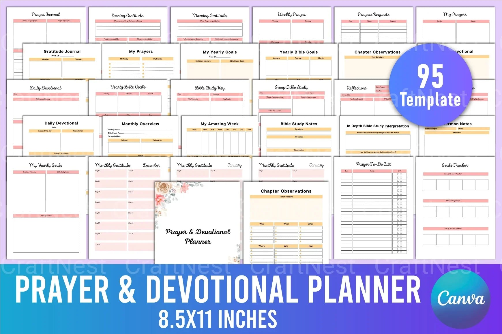Prayer Devotional Planner for Spiritual Growth - CraftNest - Digital Crafting and Art