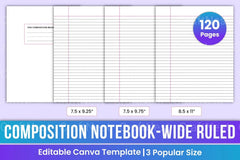 College Ruled Composition Notebook - CraftNest - Digital Crafting and Art