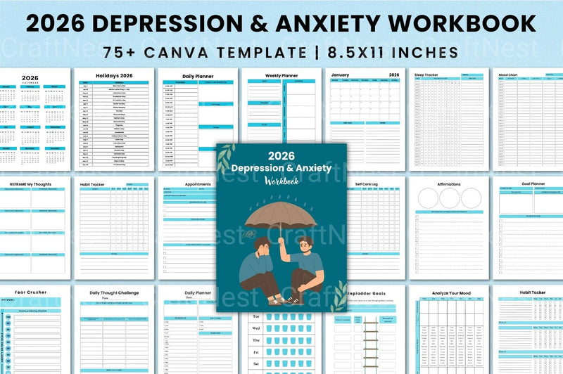 Anxiety and Depression Workbook - CraftNest - Digital Crafting and Art
