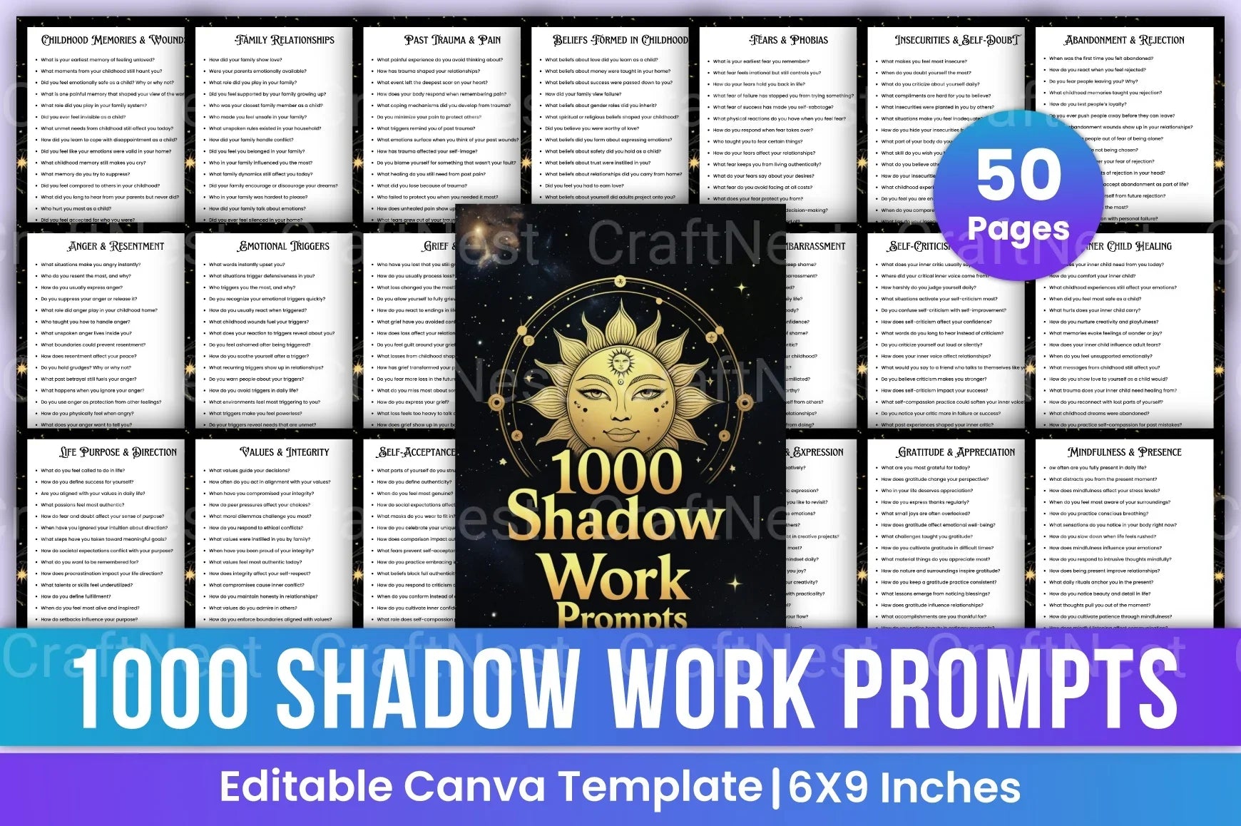 Shadow Work Prompts for Personal Growth - CraftNest - Digital Crafting and Art