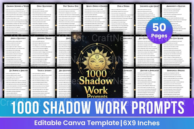 Shadow Work Prompts for Personal Growth - CraftNest - Digital Crafting and Art