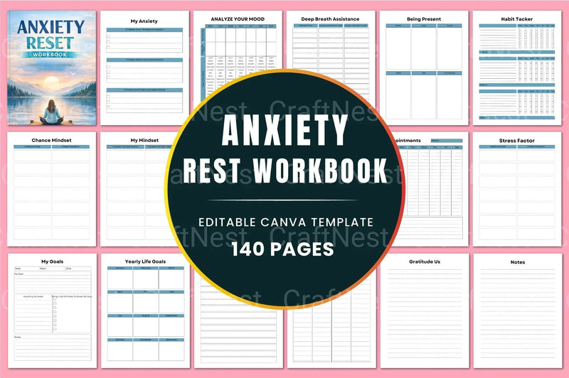 Anxiety Reset Workbook: Transform Your Mindset - CraftNest - Digital Crafting and Art