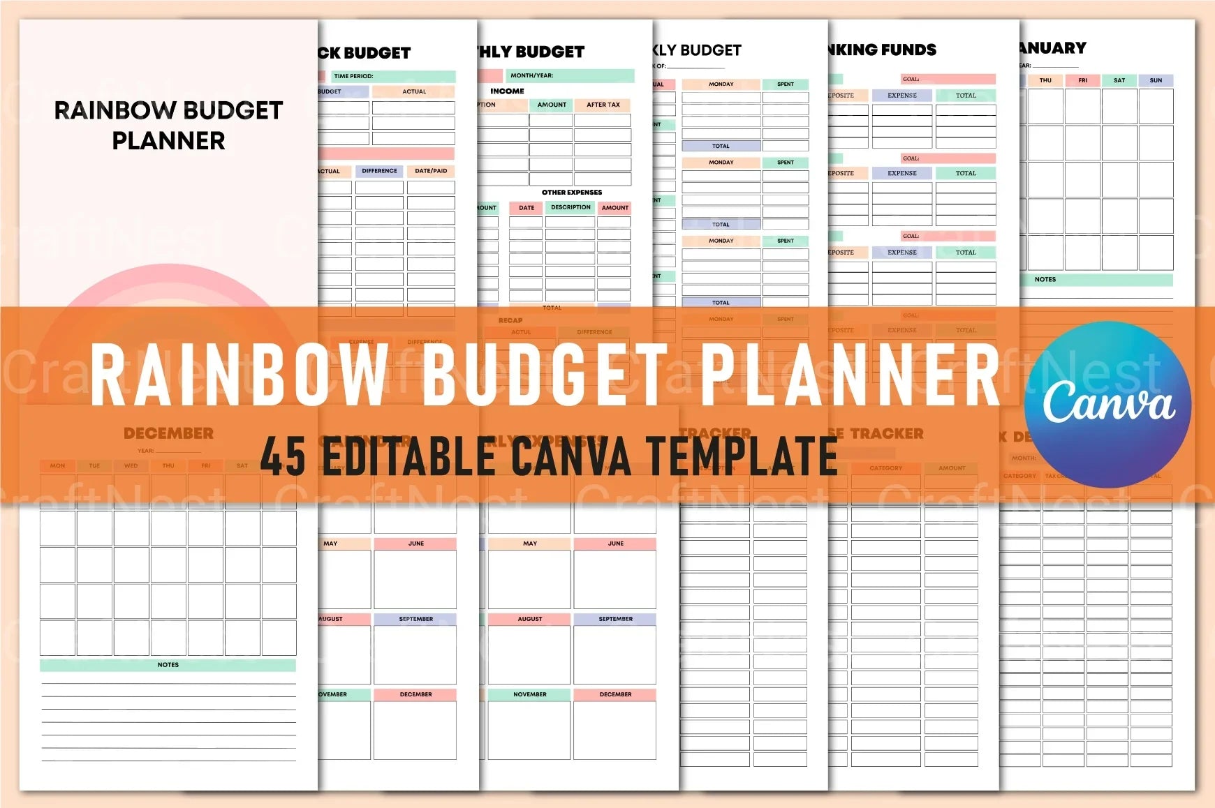Rainbow Budget Planner for Effective Financial Management - CraftNest - Digital Crafting and Art