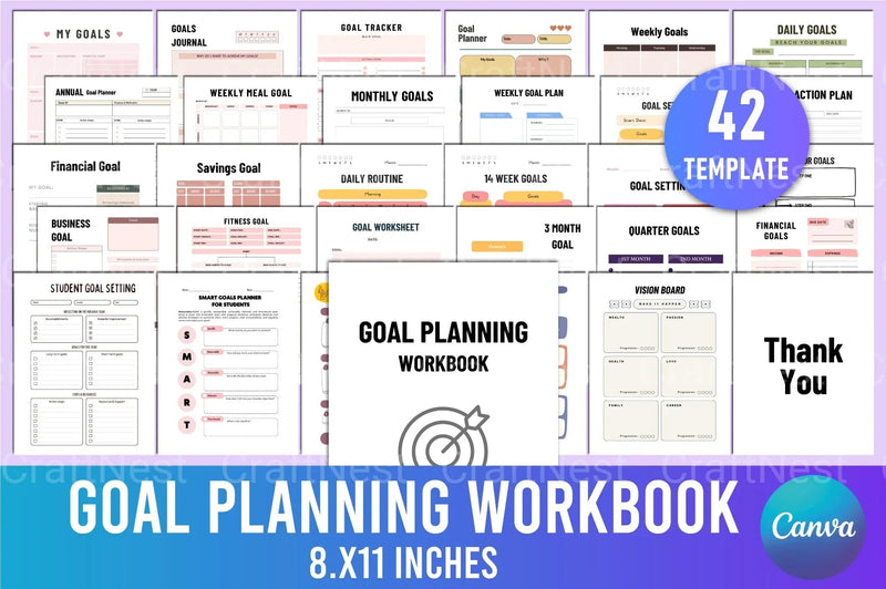 Goal Planning Workbook for Success - CraftNest - Digital Crafting and Art
