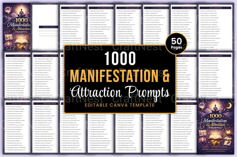 Manifestation Attraction Prompts for Success - CraftNest - Digital Crafting and Art