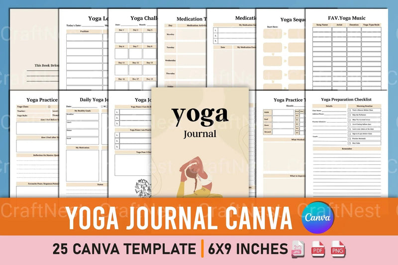 Yoga Canva Template for Design Inspiration - CraftNest - Digital Crafting and Art
