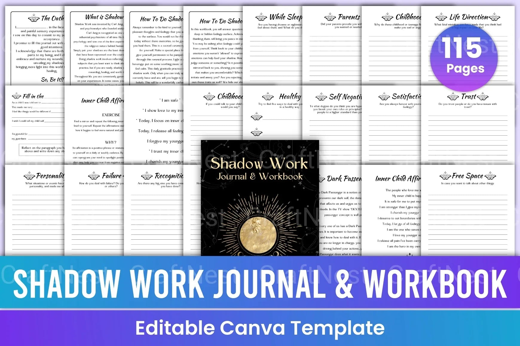 Shadow Work Workbook Guide - CraftNest - Digital Crafting and Art