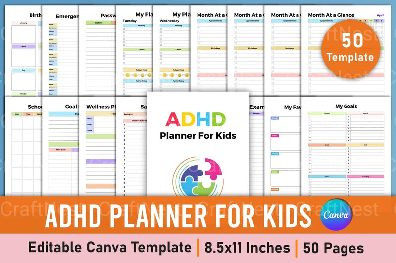 ADHD Planner for Kids: Effective Organization Tool - CraftNest - Digital Crafting and Art