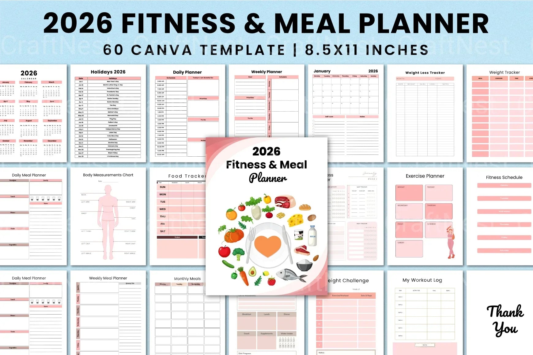 Fitness Meal Planner Guide - CraftNest - Digital Crafting and Art