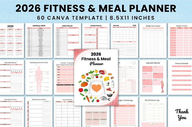 Fitness Meal Planner Guide - CraftNest - Digital Crafting and Art