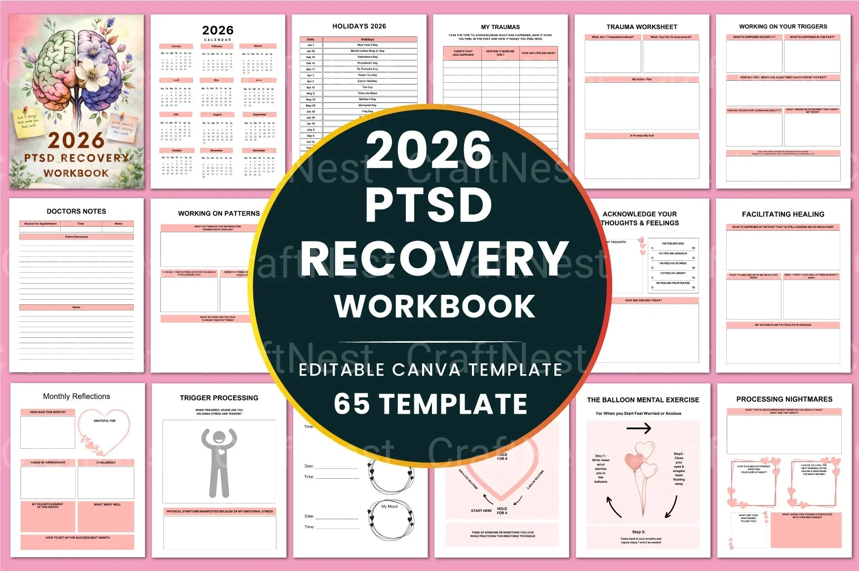 PTSD Recovery Workbook: A Comprehensive Guide - CraftNest - Digital Crafting and Art