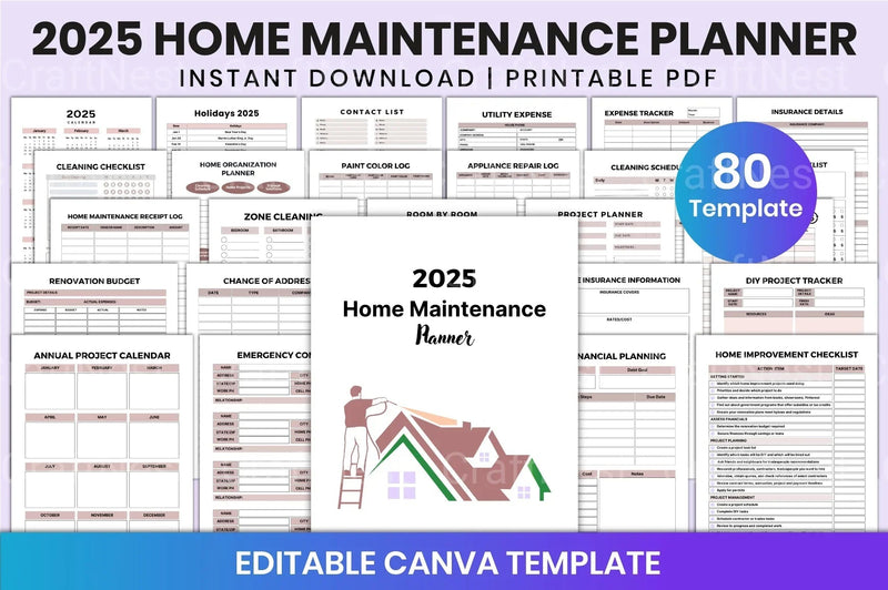 Home Maintenance Planner Guide - CraftNest - Digital Crafting and Art
