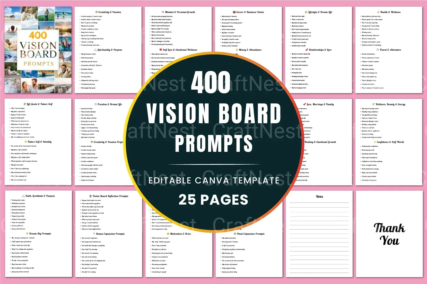 Vision Board Prompts for Inspiration and Goal Setting - CraftNest - Digital Crafting and Art