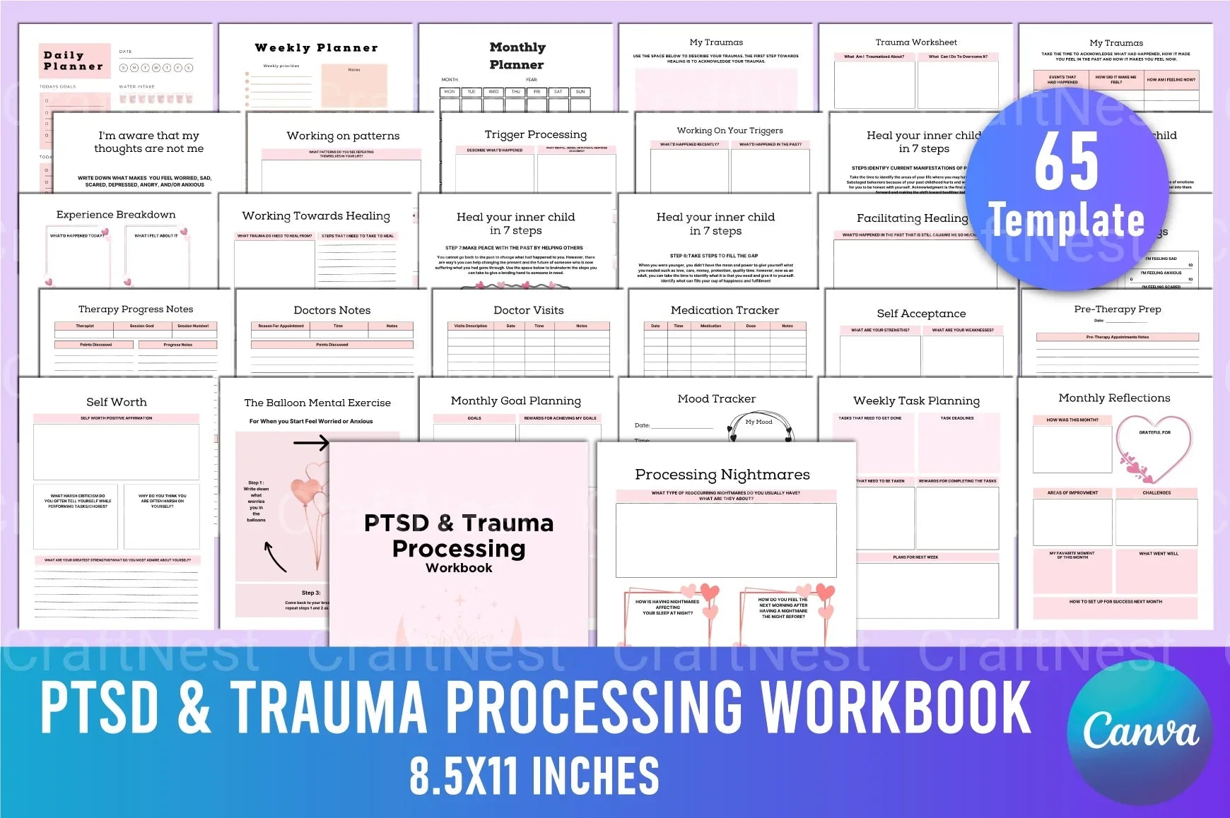 PTSD Trauma Processing Workbook for Healing and Recovery - CraftNest - Digital Crafting and Art