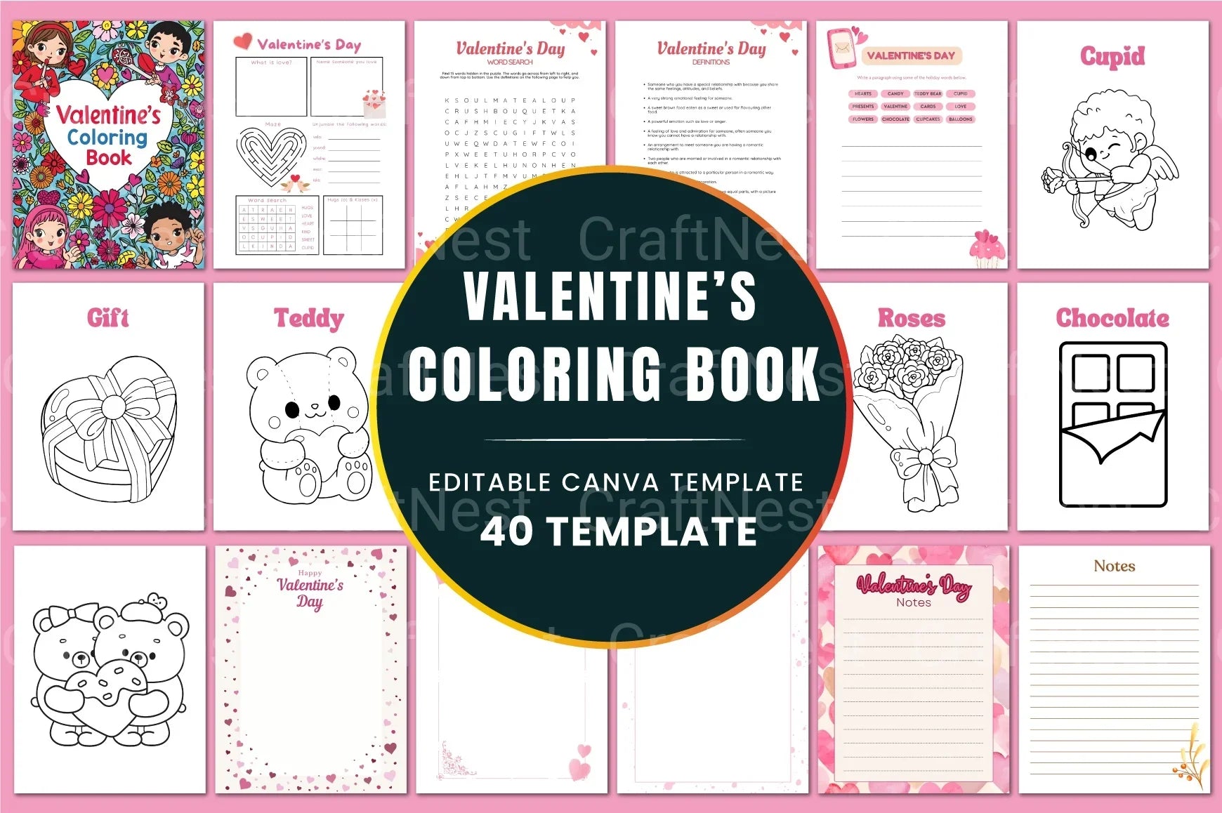 Valentine's Day Coloring Book for Kids - CraftNest - Digital Crafting and Art