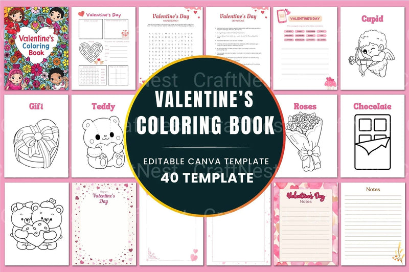 Valentine's Day Coloring Book for Kids - CraftNest - Digital Crafting and Art
