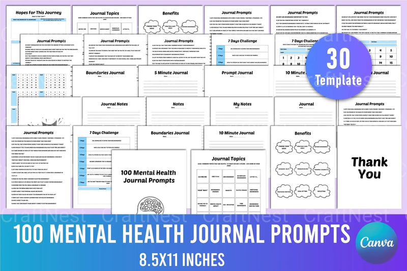 Mental Health Prompts for Wellbeing - CraftNest - Digital Crafting and Art