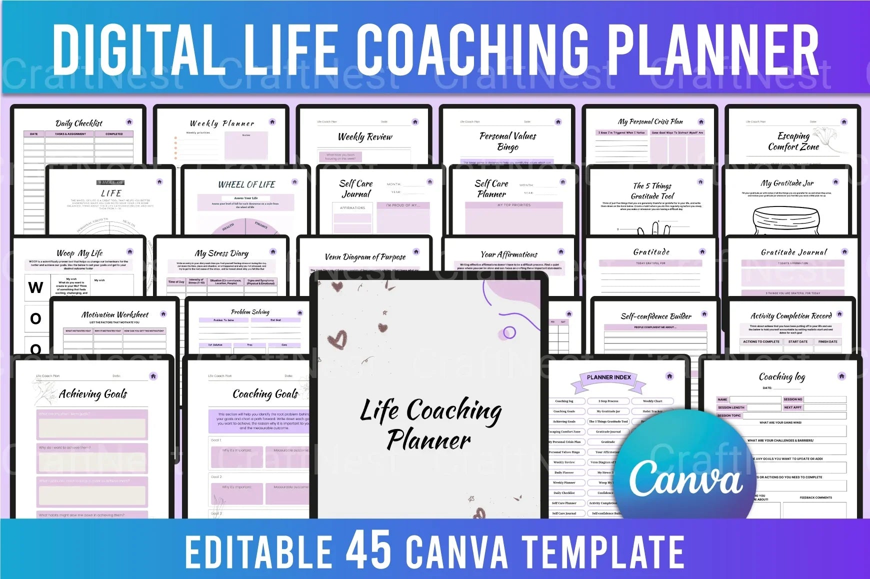 Life Coaching Planner for Personal Growth - CraftNest - Digital Crafting and Art