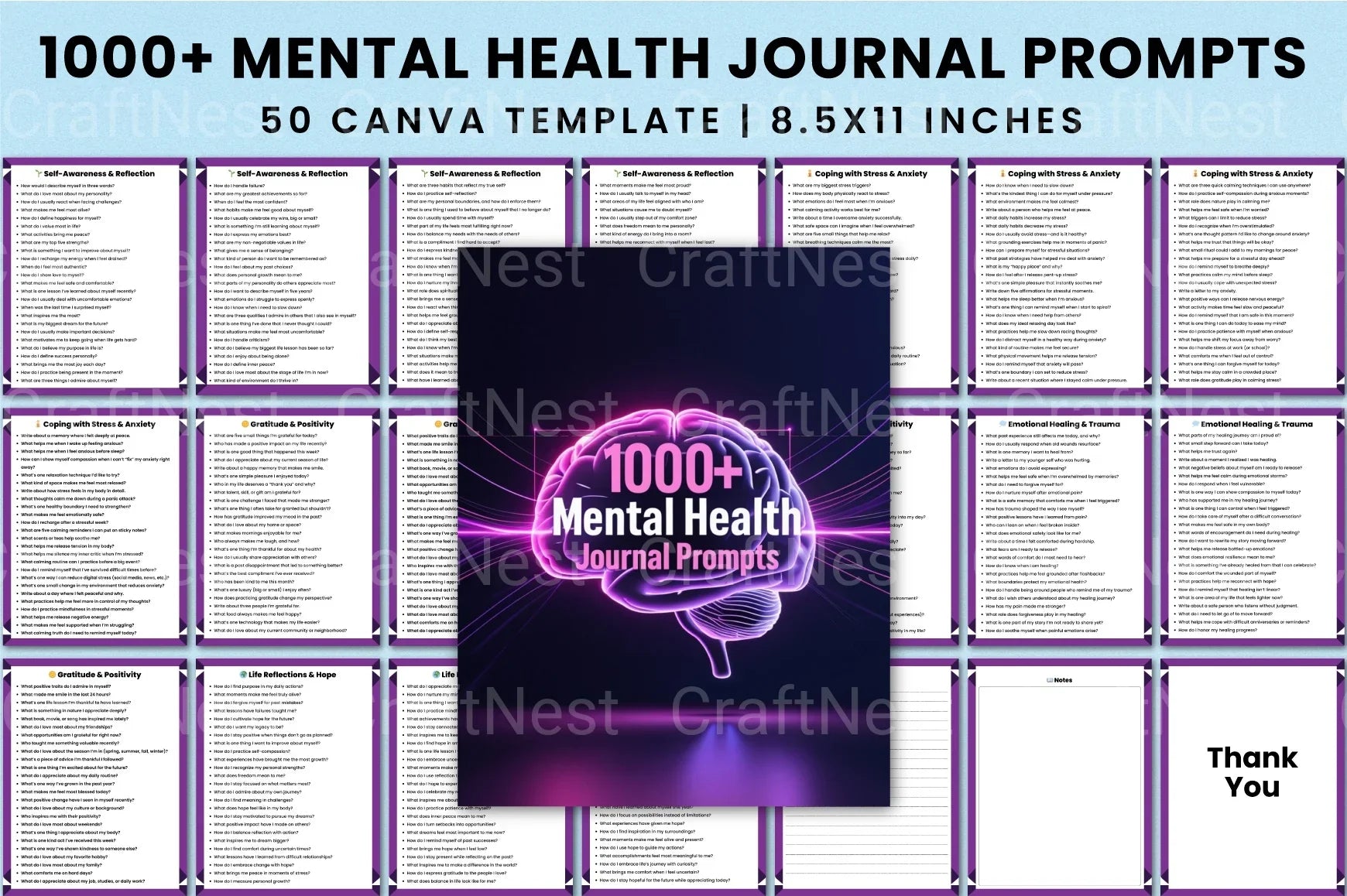 Mental Health Prompts for Wellness - CraftNest - Digital Crafting and Art