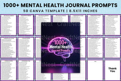 Mental Health Prompts for Wellness - CraftNest - Digital Crafting and Art