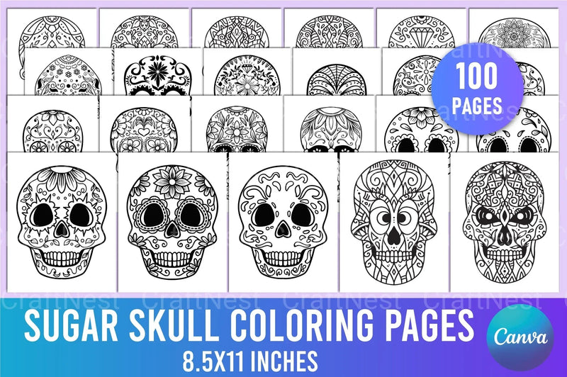Sugar Skull Coloring Page - CraftNest - Digital Crafting and Art