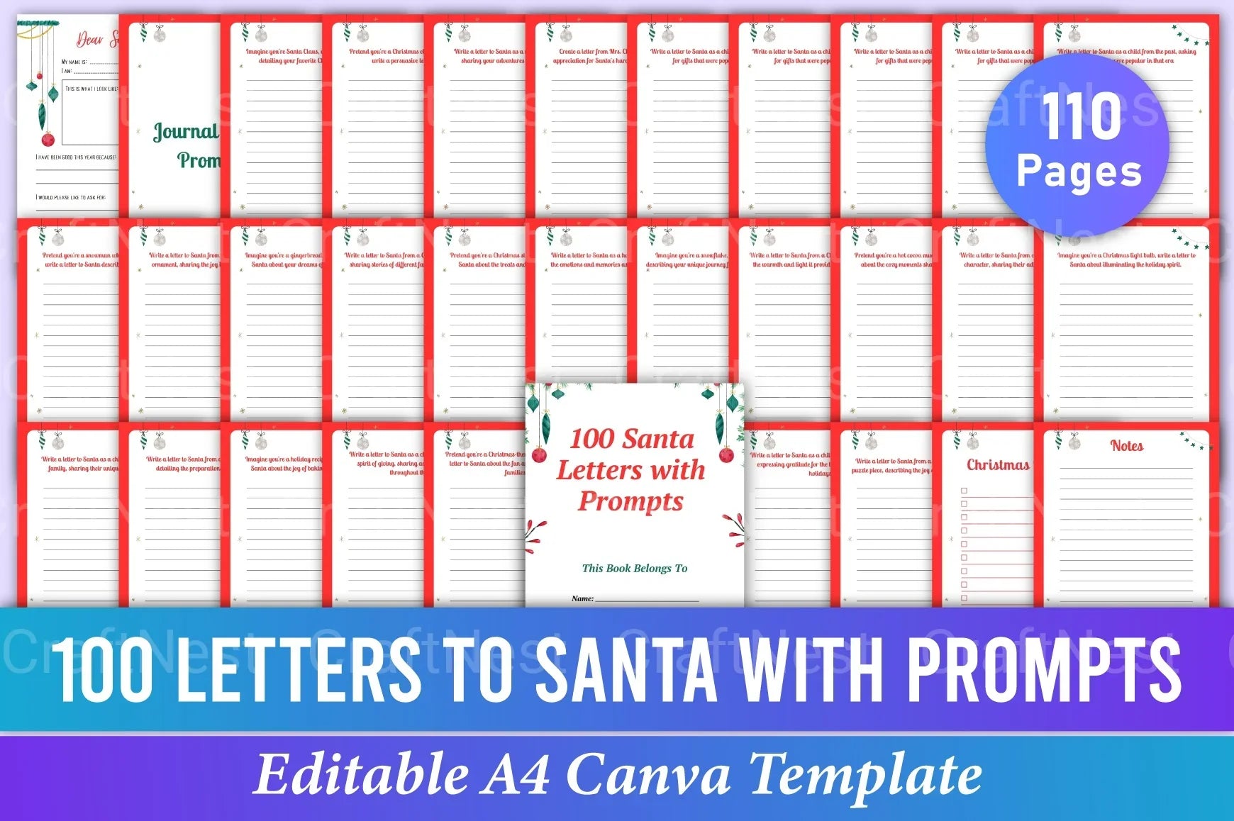 Letters to Santa with Writing Prompts - CraftNest - Digital Crafting and Art