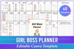 Girl Boss Planner Canva Template - CraftNest - Digital Crafting and Art